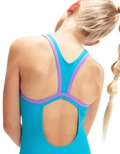 Speedo Girls Boom Logo Placement Flyback - Blue/Purple -Aqua Wear Shop 8 00304115169 1