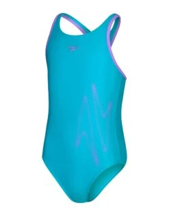 Speedo Girls Boom Logo Placement Flyback - Blue/Purple -Aqua Wear Shop 8 00304115169 3