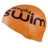 Silicone Swim Cap - High Vis Orange -Aqua Wear Shop 81902 Simply Swim Silicone Swim Cap High Vis Orange side