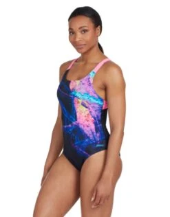 Zoggs Acid Wave Speedback Swimsuit - Black/Pink -Aqua Wear Shop AcidWaveSpeedbackSwimsuit 3
