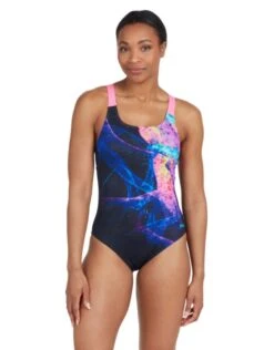 Zoggs Acid Wave Speedback Swimsuit - Black/Pink -Aqua Wear Shop AcidWaveSpeedbackSwimsuit 5
