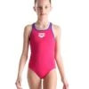 Arena Girls Big Logo Swim Pro Back Swimsuit - Rose/Blue -Aqua Wear Shop Arena Girls Big Logo swimsuit Rose Blue 4