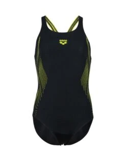 Arena Girls Swim Pro Graphic Print Swimsuit - Black/Soft Green -Aqua Wear Shop Arena Girls Swim Pro Graphic Print0Swimsuit Black Soft Green 2