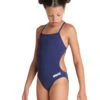 Arena Girls Team Challenge Solid Swimsuit - Navy/White