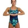 Arena Hero Camo Challenge Back Swimsuit - Green Lake/Multi -Aqua Wear Shop Arena Hero Camo Challenge Back Swimsuit Lake Green Multi 1