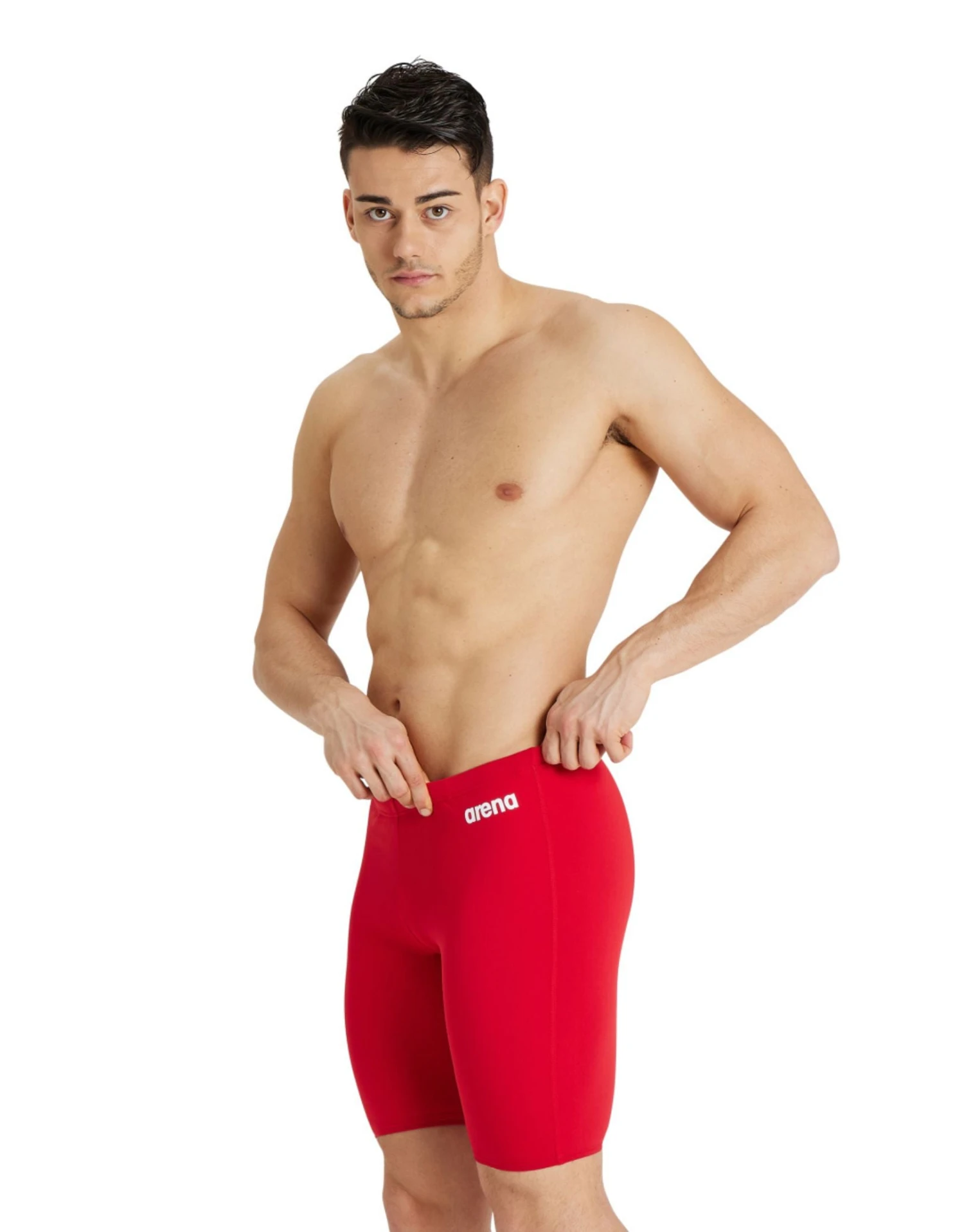 Arena Team Solid Swim Jammer - Red/White 3 Arena Team Solid Swim Jammer - Red/White
