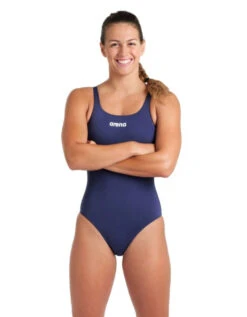 Arena Team Swim Pro Solid Swimsuit - Navy/White