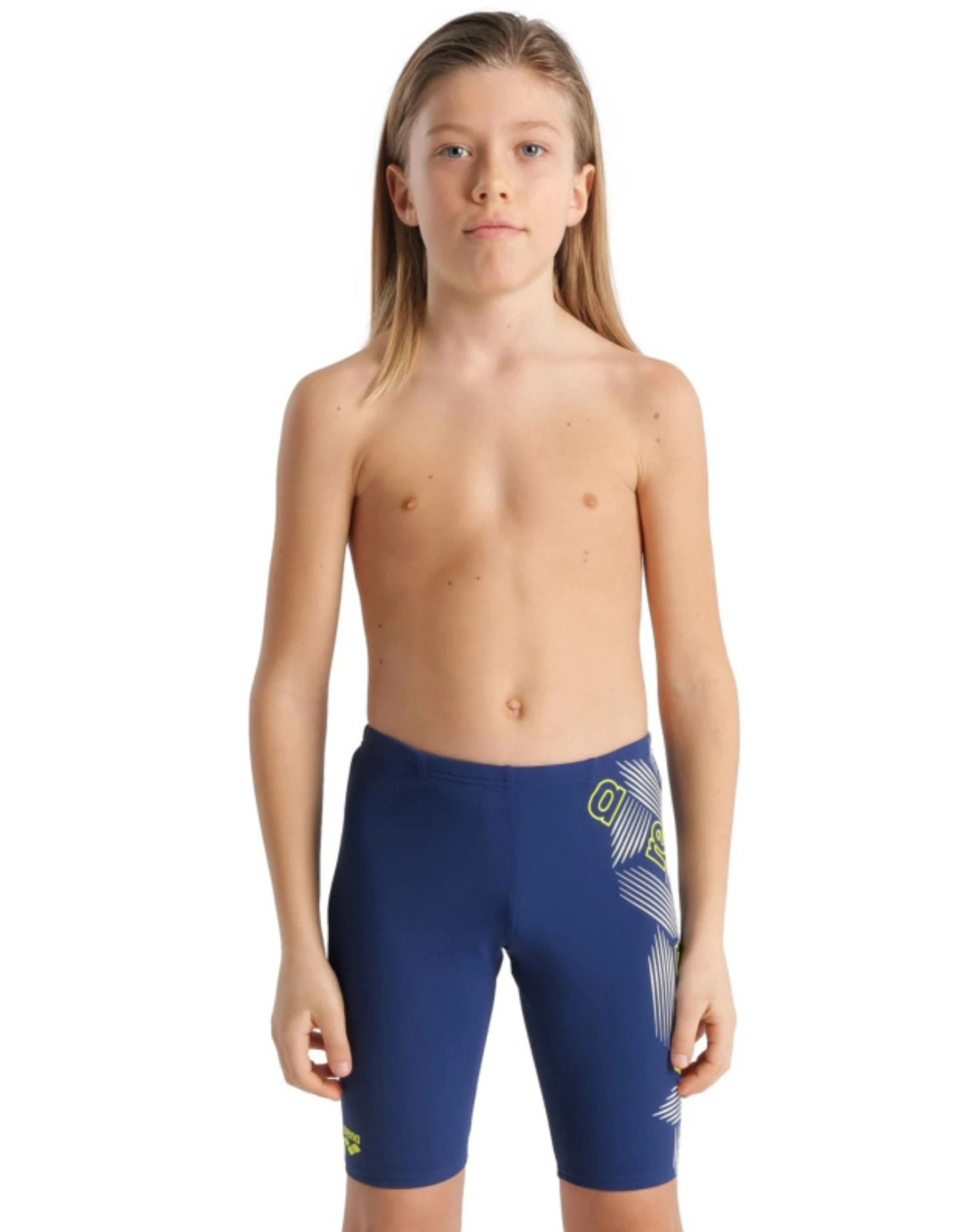 Arena Boys Graphic Print Swim Jammer - Navy/White 3 Arena Boys Graphic Print Swim Jammer - Navy/White