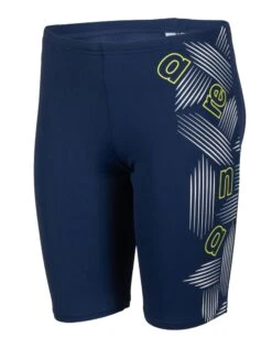Arena Boys Graphic Print Swim Jammer - Navy/White 11 Arena Boys Graphic Print Swim Jammer - Navy/White -Aqua Wear Shop Boy sSwimJammerGraphic Side Close Up