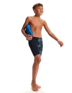Speedo Boys Allover Digi Jammer - Navy/Green -Aqua Wear Shop BoysAlloverDigiJammer NavyGreen 4