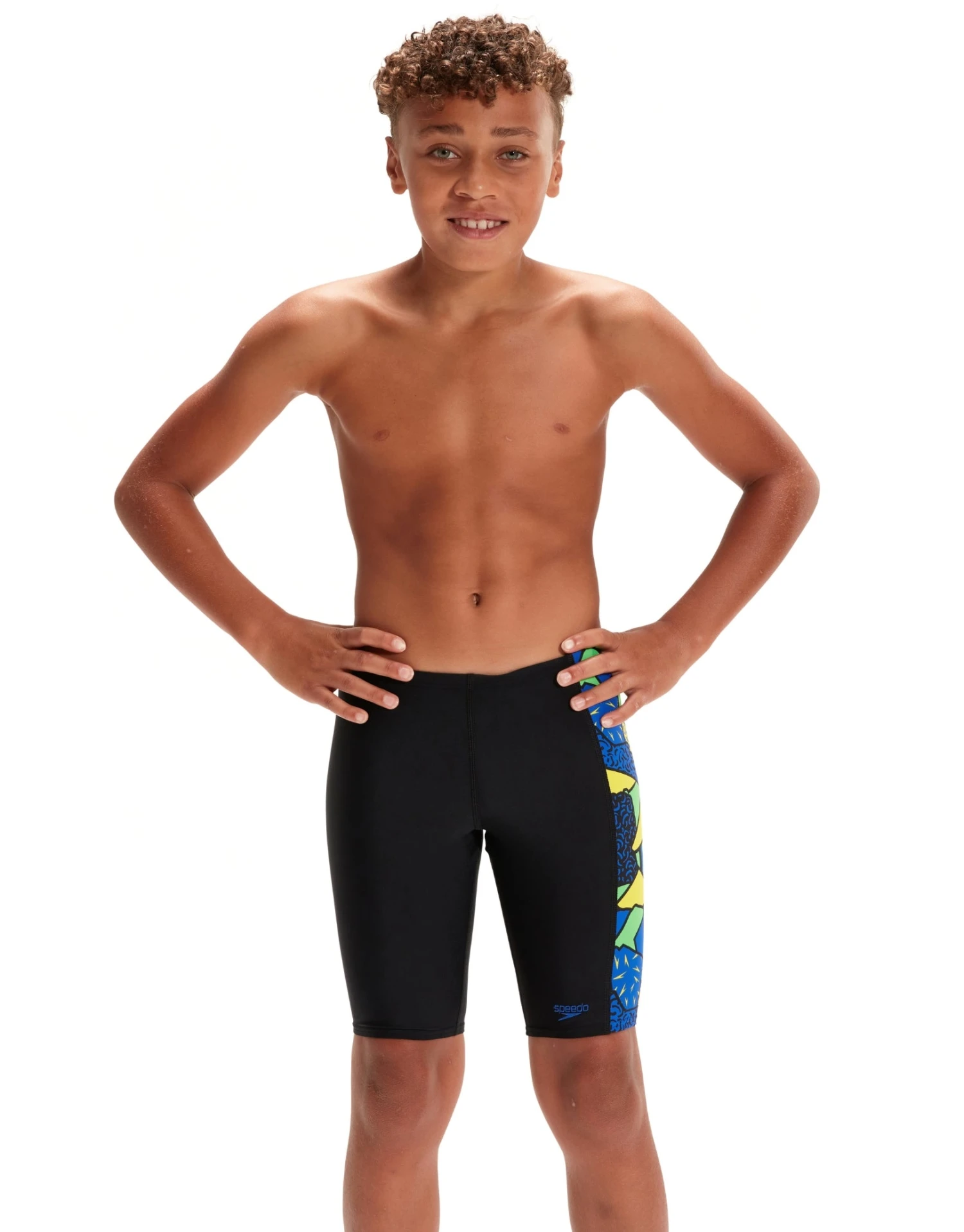 Speedo Boys Allover Panel Jammer - Black/Multi 2 Speedo Boys Allover Panel Jammer - Black/Multi