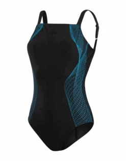 Speedo Crystallux Printed Swimsuit - Black/Blue -Aqua Wear Shop CrystalluxPrintedSwimsuit BlackBlue 4
