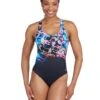 Zoggs Digital Daisy Actionback Swimsuit - Black/Purple 2 Zoggs Digital Daisy Actionback Swimsuit - Black/Purple -Aqua Wear Shop DigitalDaisyActionbackSwimsuit 4