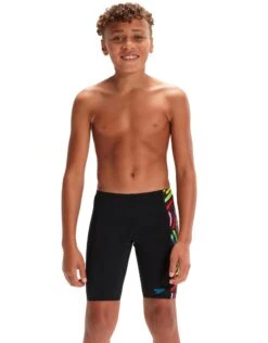 Speedo Boys Digital Panel Jammer - Black/Multi