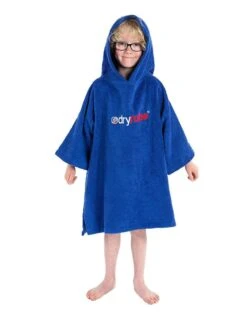 Kids Organic Cotton Short Sleeve Towel Poncho - 5-9 Yrs -Aqua Wear Shop Dryrobe kids cotton towel robe 5 9 4