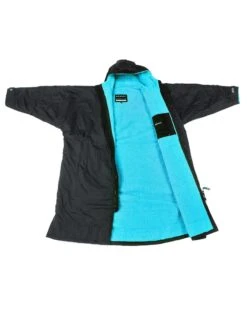 Advance Long Sleeve Adult Robe - Black/Blue -Aqua Wear Shop DryrobeAdvanceLongSleeve Black Blue 4