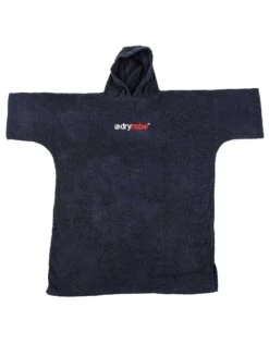 Organic Cotton Short Sleeve Adult Towel Poncho - Black -Aqua Wear Shop DryrobeOrganicCottonShortSleeveTowel Black 4