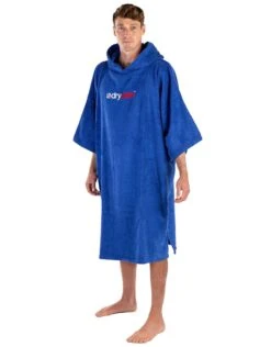 Organic Cotton Short Sleeve Adult Towel Poncho - Royal Blue -Aqua Wear Shop DryrobeOrganicCottonShortSleeveTowel RoyalBlue 4