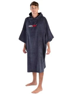 Organic Cotton Short Sleeve Adult Towel Poncho - Navy -Aqua Wear Shop DryrobeOrganicCottonTowel Navy 3