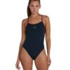 Speedo ECO Endurance Plus Thinstrap Swimsuit - Navy 2 Speedo ECO Endurance Plus Thinstrap Swimsuit - Navy -Aqua Wear Shop ECOEnduranceNavy 4