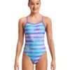 FUNKITA Girls Pastel Palm Single Strap Swimsuit -Aqua Wear Shop Funkita pastel palm single strap swimsuit 1