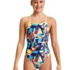 FUNKITA Girls Blocked Bars Diamond Back Swimsuit -Aqua Wear Shop FunkitaBlockedBarsFunkita 2