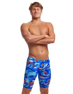 Funky Trunks Battle Blue Swim Jammers -Aqua Wear Shop FunkyTrunksBattleBlueSwimJammers 1