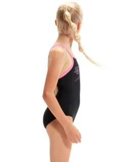 Speedo Girls Boom Logo Thinstrap Muscleback - Black/Pink -Aqua Wear Shop GirlsBoomLogoThinstrapMuscleback BluePurple 5