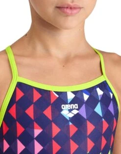 Arena Girls Carnival Lightdrop Back Swimsuit - Green/Multi -Aqua Wear Shop GirlsCarnivalLightdropBackSwimsuit GreenMulti 2