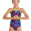 Arena Girls Carnival Lightdrop Back Swimsuit - Green/Multi -Aqua Wear Shop GirlsCarnivalLightdropBackSwimsuit GreenMulti 5