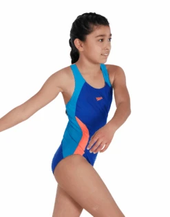Speedo Girls Colourblock Spiritback - Blue/Red -Aqua Wear Shop GirlsColourblockSpiritback BlueRed 1 min