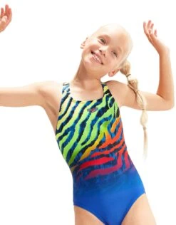 Speedo Girls Digital Placement Medalist - Blue/Multi -Aqua Wear Shop GirlsDigitalPlacementMedalist BlueMulti 3