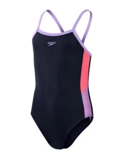 Speedo Girls Dive Thinstrap Muscleback Swimsuit - Navy/Purple -Aqua Wear Shop GirlsDiveThinstrapMusclebackSwimsuit 3