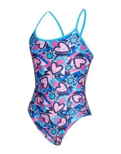 Zoggs Girls Fiery Star Tie Back Swimsuit -Aqua Wear Shop GirlsFieryStarTieBackSwimsuit 3 1