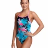 FUNKITA Girls Flamingo Night Single Strap Swimsuit -Aqua Wear Shop GirlsFlamingoNight 4