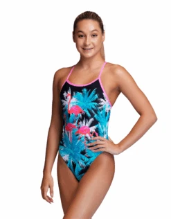 FUNKITA Girls Flamingo Night Single Strap Swimsuit