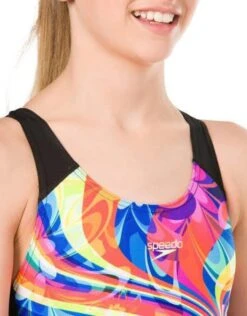 Speedo Girls Geoflash Digital Placement Splashback - Black/Blue -Aqua Wear Shop GirlsGeoflashDigitalPlacementSplashback BlackBlue 4
