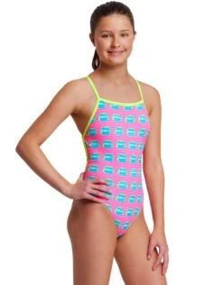 FUNKITA Girls Kiss Kiss Strapped In Swimsuit -Aqua Wear Shop GirlsKissKissStrappedInSwimsuit 1
