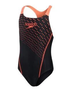 Speedo Girls Medley Logo Medalist Swimsuit - Black/Siren Red 10 Speedo Girls Medley Logo Medalist Swimsuit - Black/Siren Red -Aqua Wear Shop GirlsMedleyLogoMedalistBlackred 2