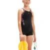 Speedo Girls Panel Legsuit - Black/Pink