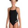 Arena Girls Team Challenge Solid Swimsuit - Black/White -Aqua Wear Shop GirlsTeamChallengeSolidSwimsuit BlackWhite 2