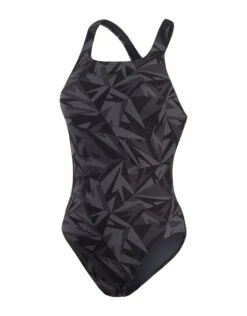 Speedo Hyperboom Allover Medalist Swimsuit - Black/Grey -Aqua Wear Shop HyperboomAlloverMedalistSwimsuit BlackGrey 8