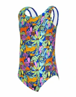 Zoggs Tots Girls Jungle Scoopback -Aqua Wear Shop JungleScoopback RGB