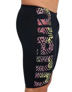 Arena Kikko Pro Graphic Print Swim Jammer - Black/Yellow -Aqua Wear Shop KikkoProGraphicPrintSwimJammer BlackYellow Pattern 1