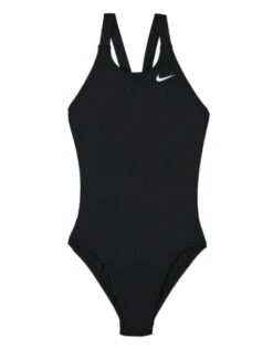 Nike Girls Hydrastrong Performance Fastback Swimsuit - Black -Aqua Wear Shop Nike Girls Hydrostrong Fastback NESSA764 Black Front
