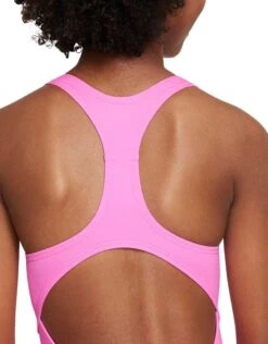 Nike Girls Racerback Swimsuit - Pink -Aqua Wear Shop Nike Girls NESSB711 Pink Spell Close Up
