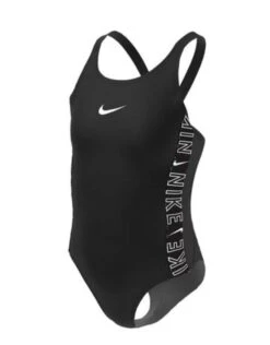 Nike Girls Logo Tape Fastback Swimsuit