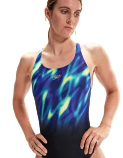 Speedo Placement Digital Powerback Swimsuit - Black/Blue -Aqua Wear Shop PlacementDigitalPowerbackSwimsuit BlackBlue 2