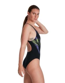 Speedo Placement Digital Recordbreaker Swimsuit - Black/Yellow -Aqua Wear Shop PlacementDigitalRecordbreakerSwimsuit BlackYellow 3