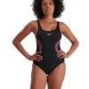 Speedo Placement Muscleback Swimsuit - Black / Pink -Aqua Wear Shop PlacementMusclebackSwimsuit 704 4